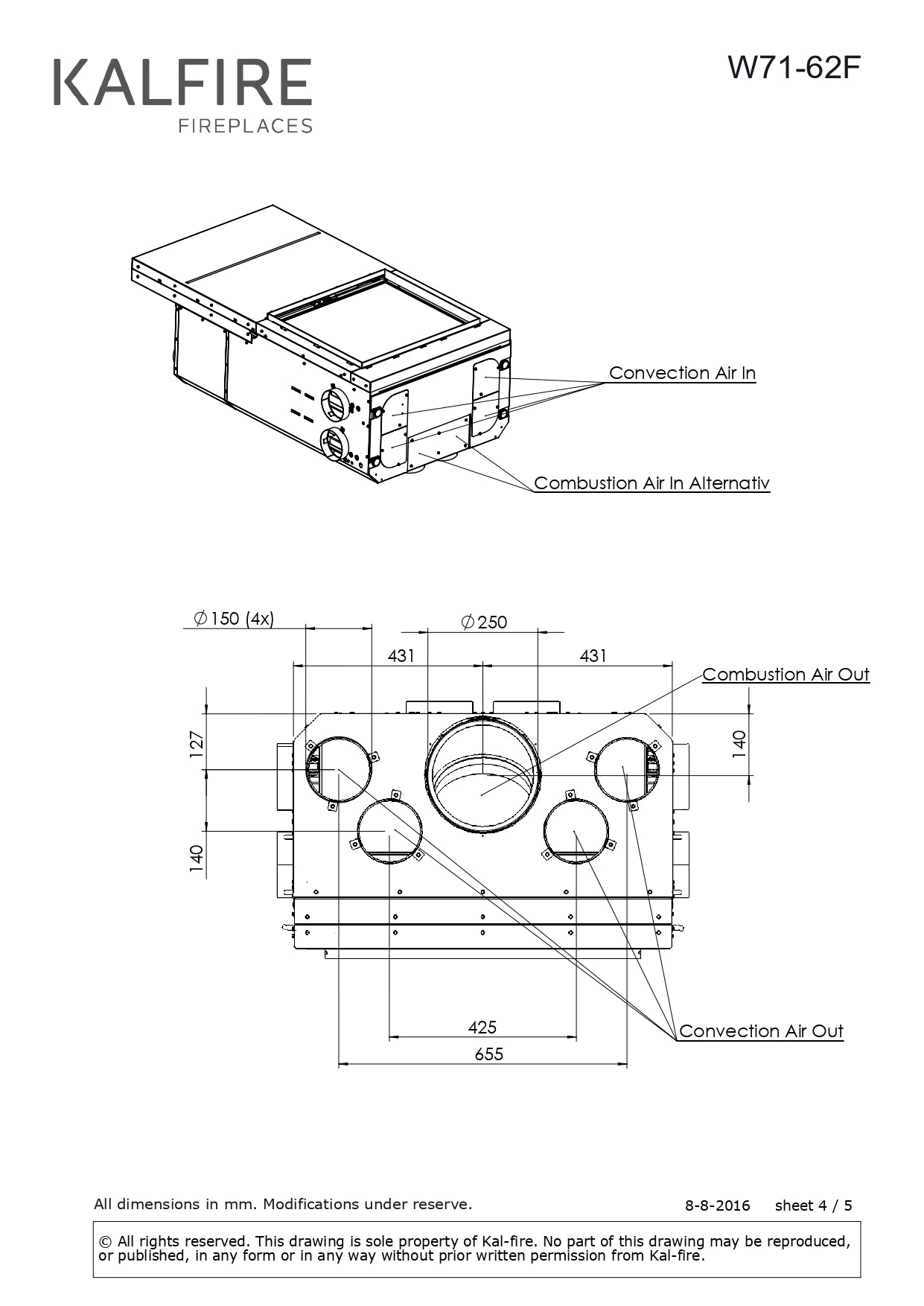 KALFIRE Focar W71 62F