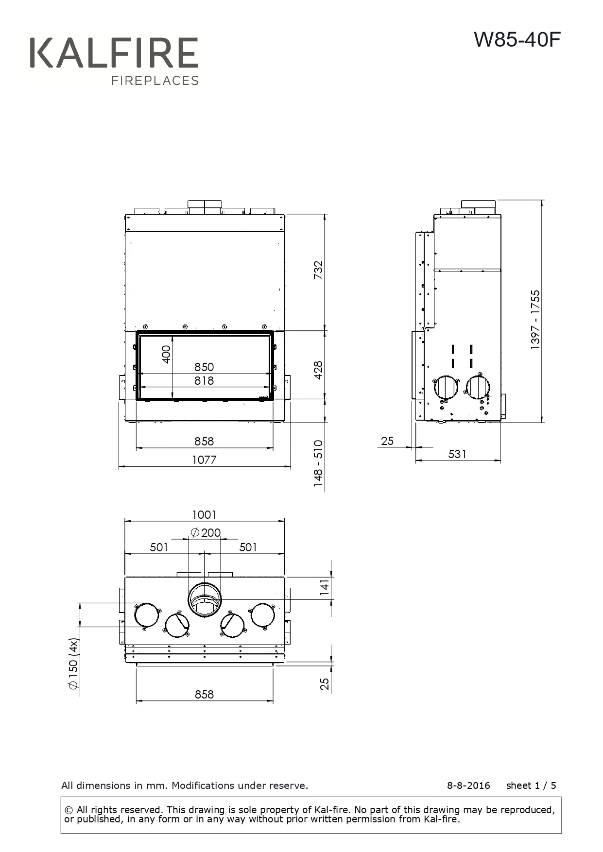 KALFIRE Focar W85 40F