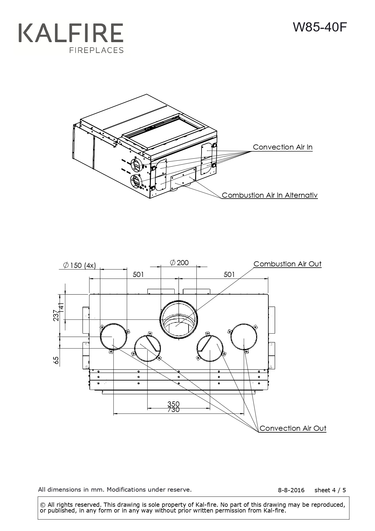 KALFIRE Focar W85 40F