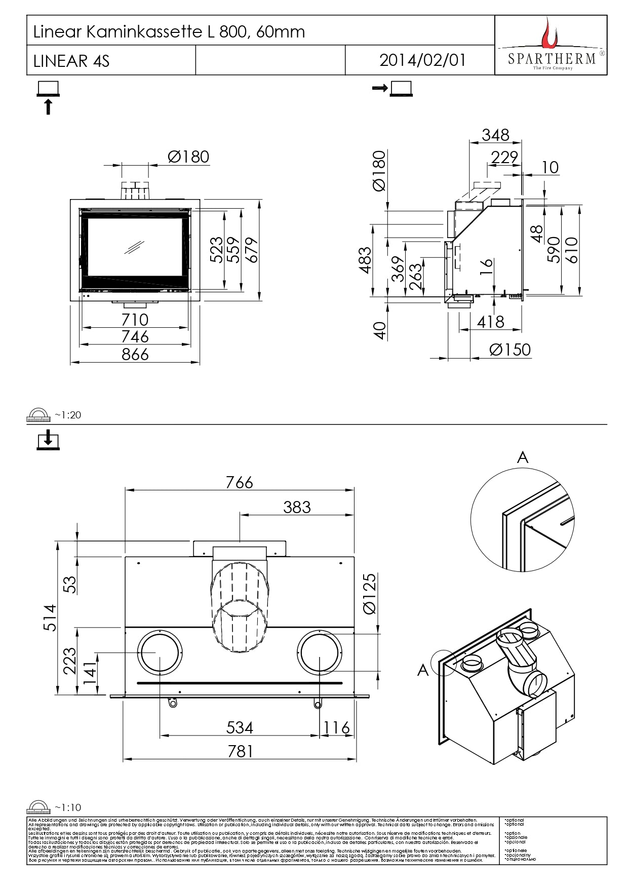 SPARTHERM Focar Semineu L 800