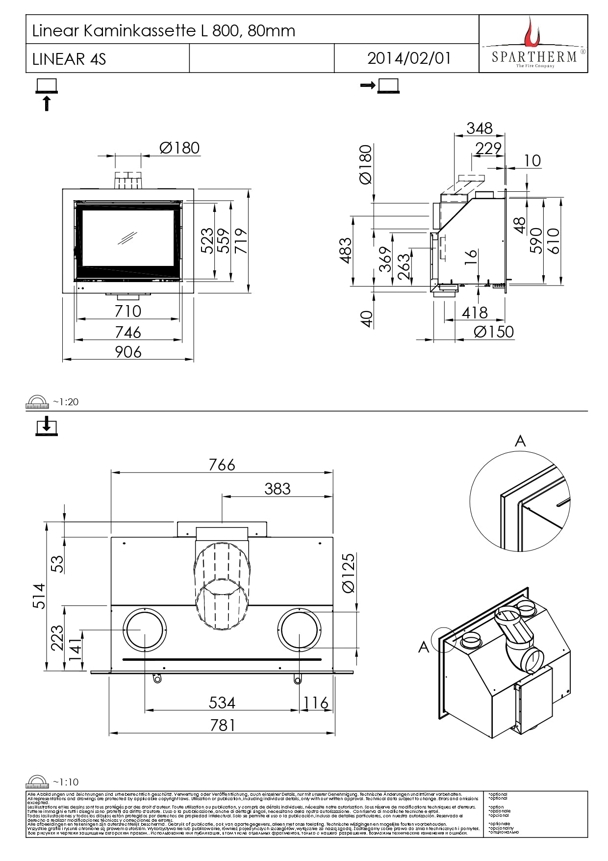 SPARTHERM Focar Semineu L 800