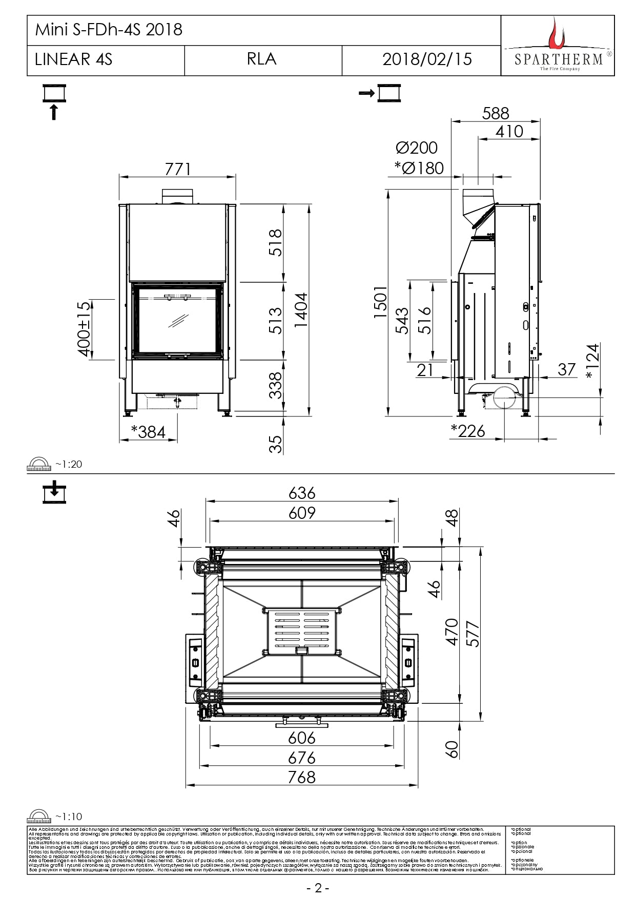 SPARTHERM Focar samota fata dubla Mini S – FDh