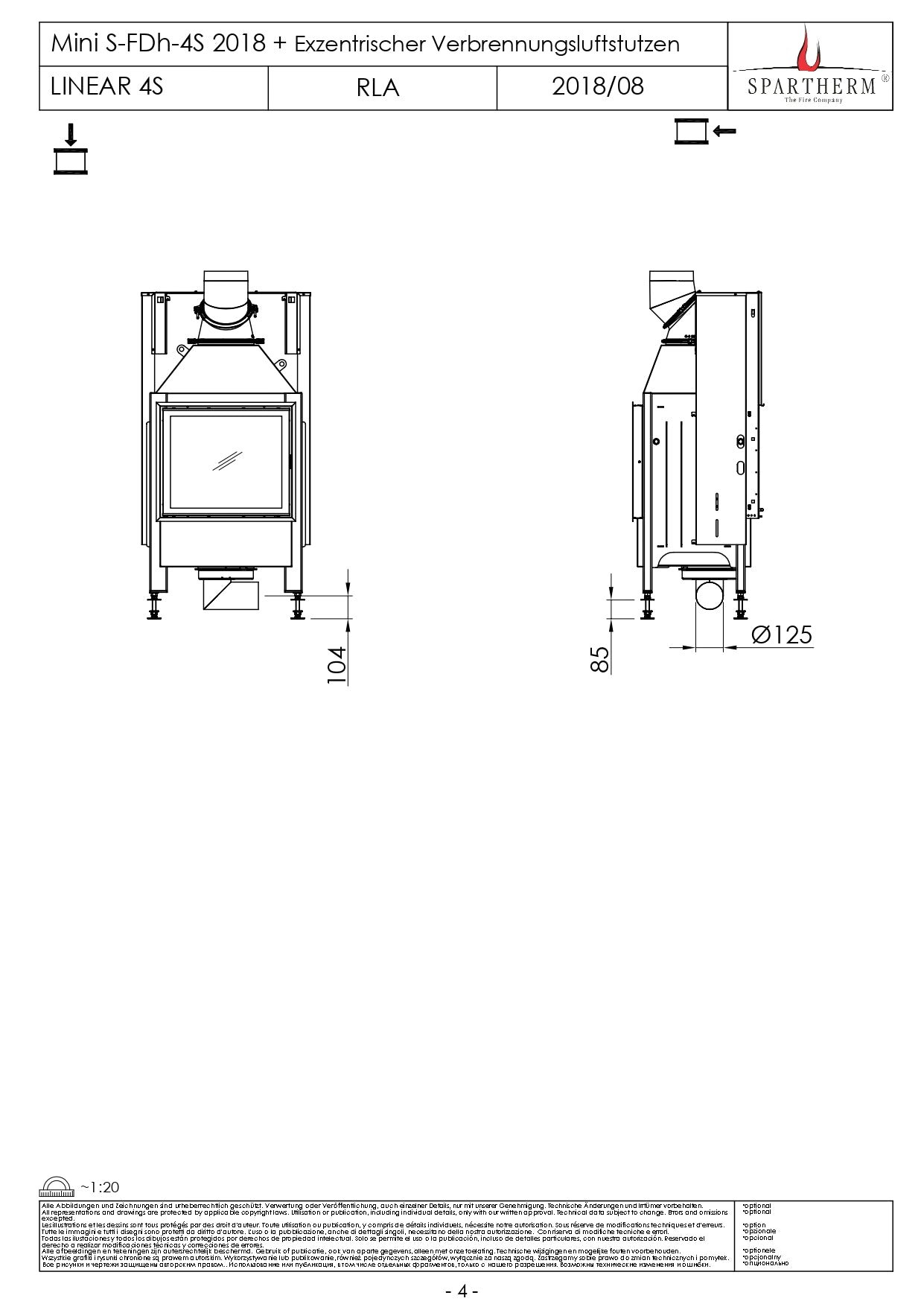 SPARTHERM Focar samota fata dubla Mini S – FDh