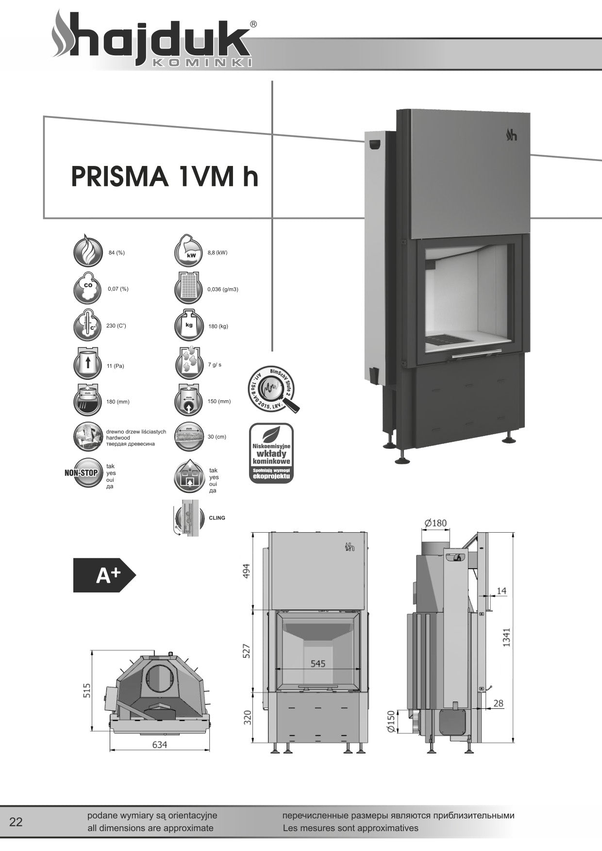 HAJDUK Focar samota cu geam drept Prisma 1VMh