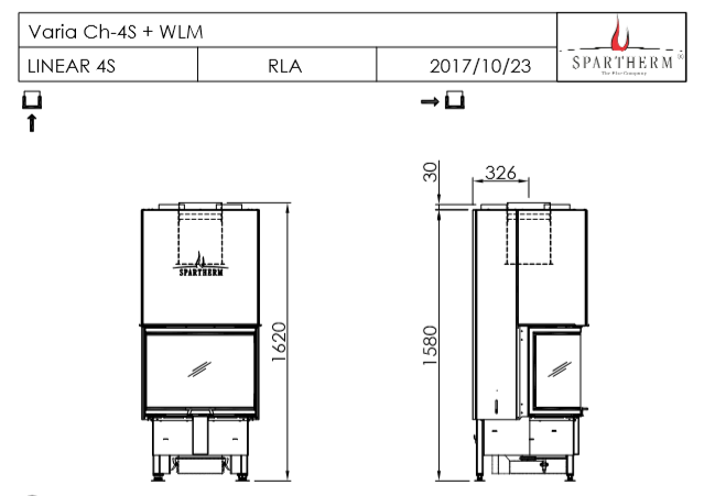 SPARTHERM Focar samota cu 3 geamuri – Varia – Ch