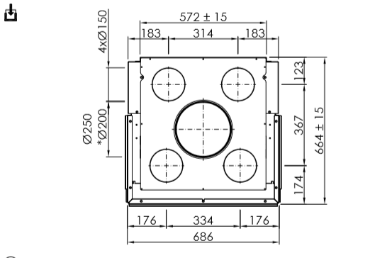 SPARTHERM Focar samota cu 3 geamuri – Varia – Ch