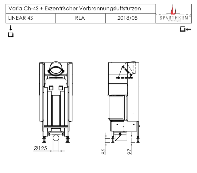 SPARTHERM Focar samota cu 3 geamuri – Varia – Ch