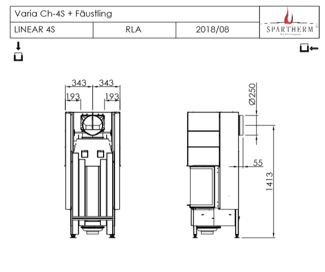 SPARTHERM Focar samota cu 3 geamuri – Varia – Ch