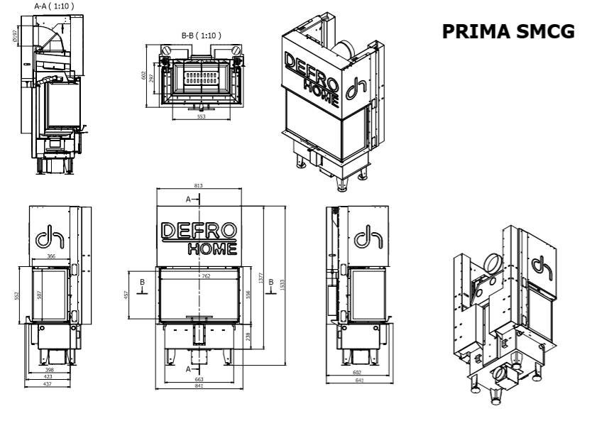 DEFRO Focar samota cu 3 geamuri Prima (Intra) SM C G