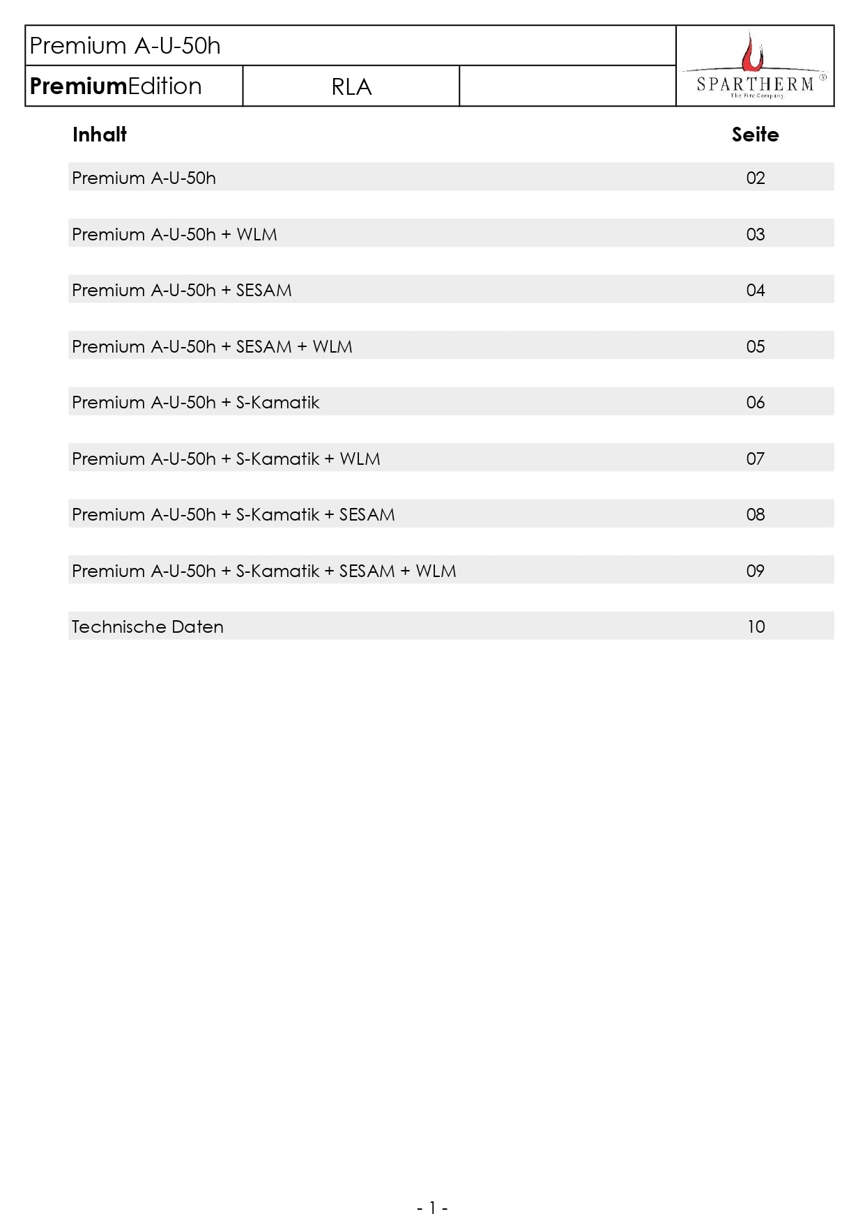 SPARTHERM Focar A U 50h