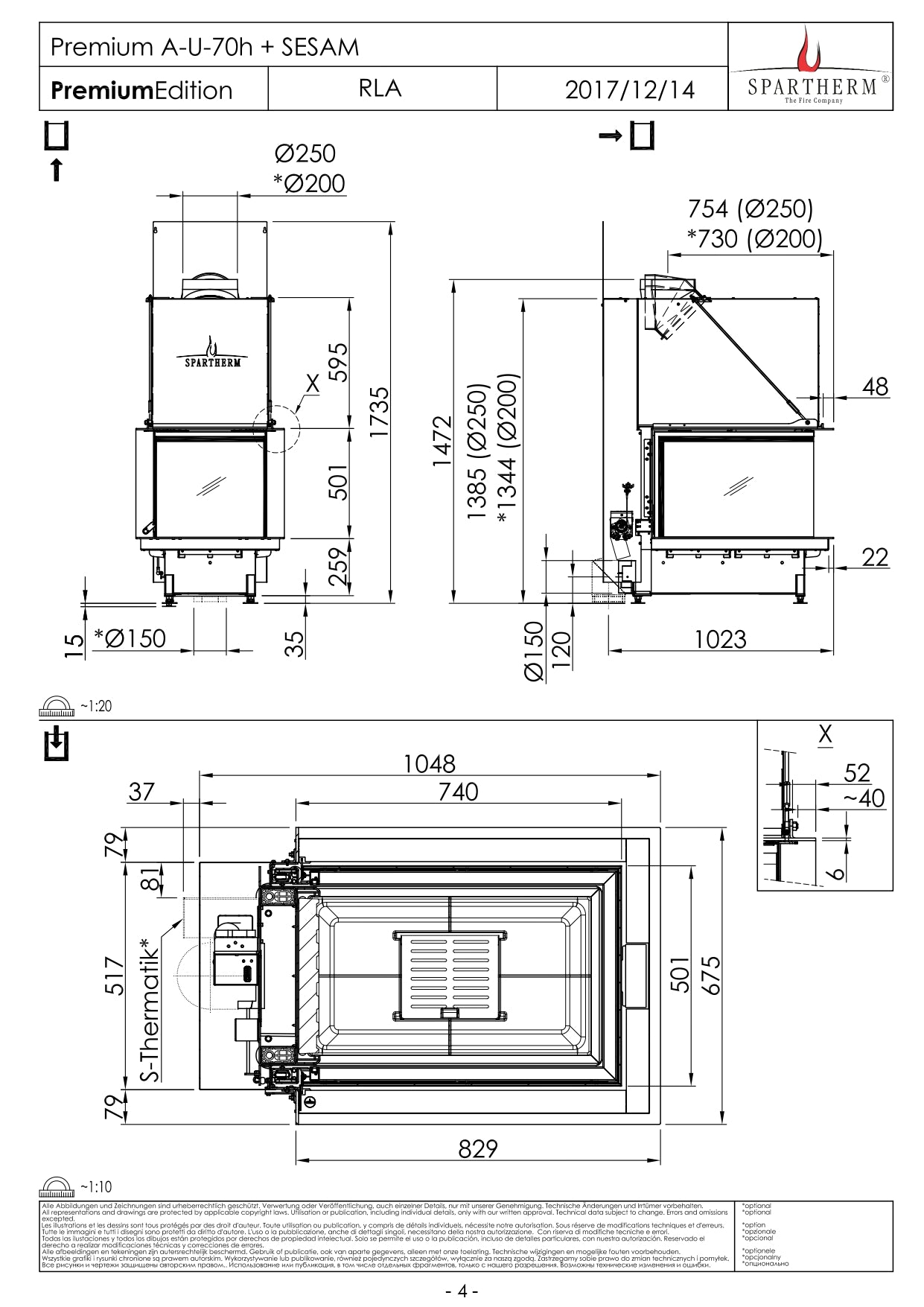 SPARTHERM Focar Premium A-U 70h