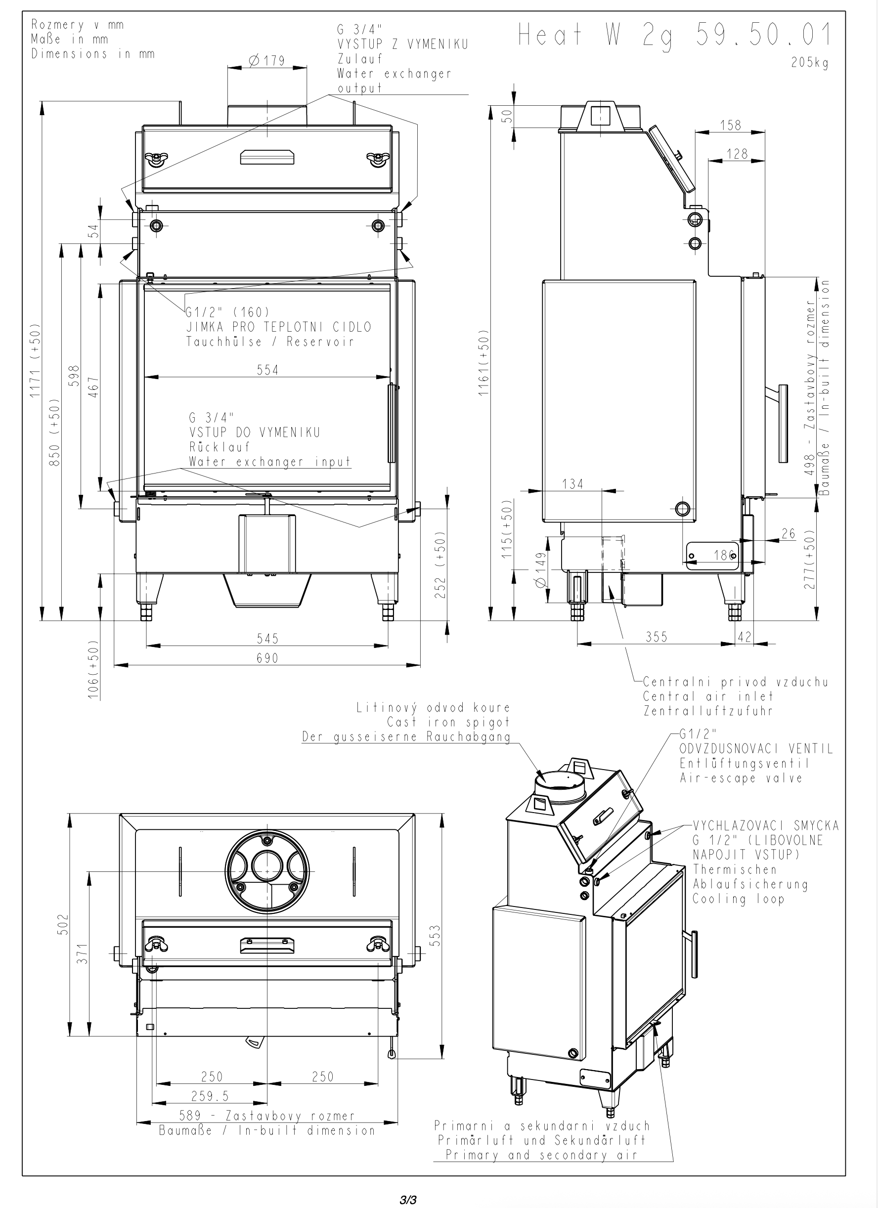 Termoșemineu HEAT W 2g 59.50.01