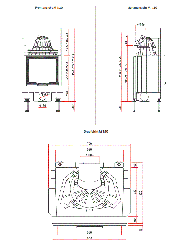 Șemineu pe lemne RONDA 5557h