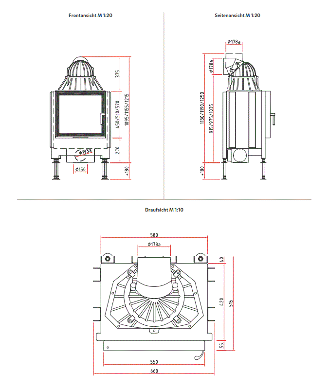 Șemineu pe lemne RONDA 5557s