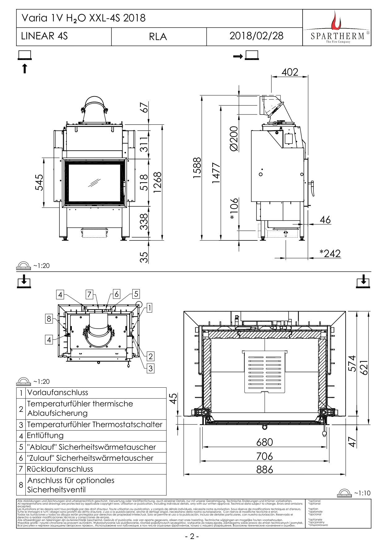 SPARTHERM Focar VARIA 1V H2O XXL