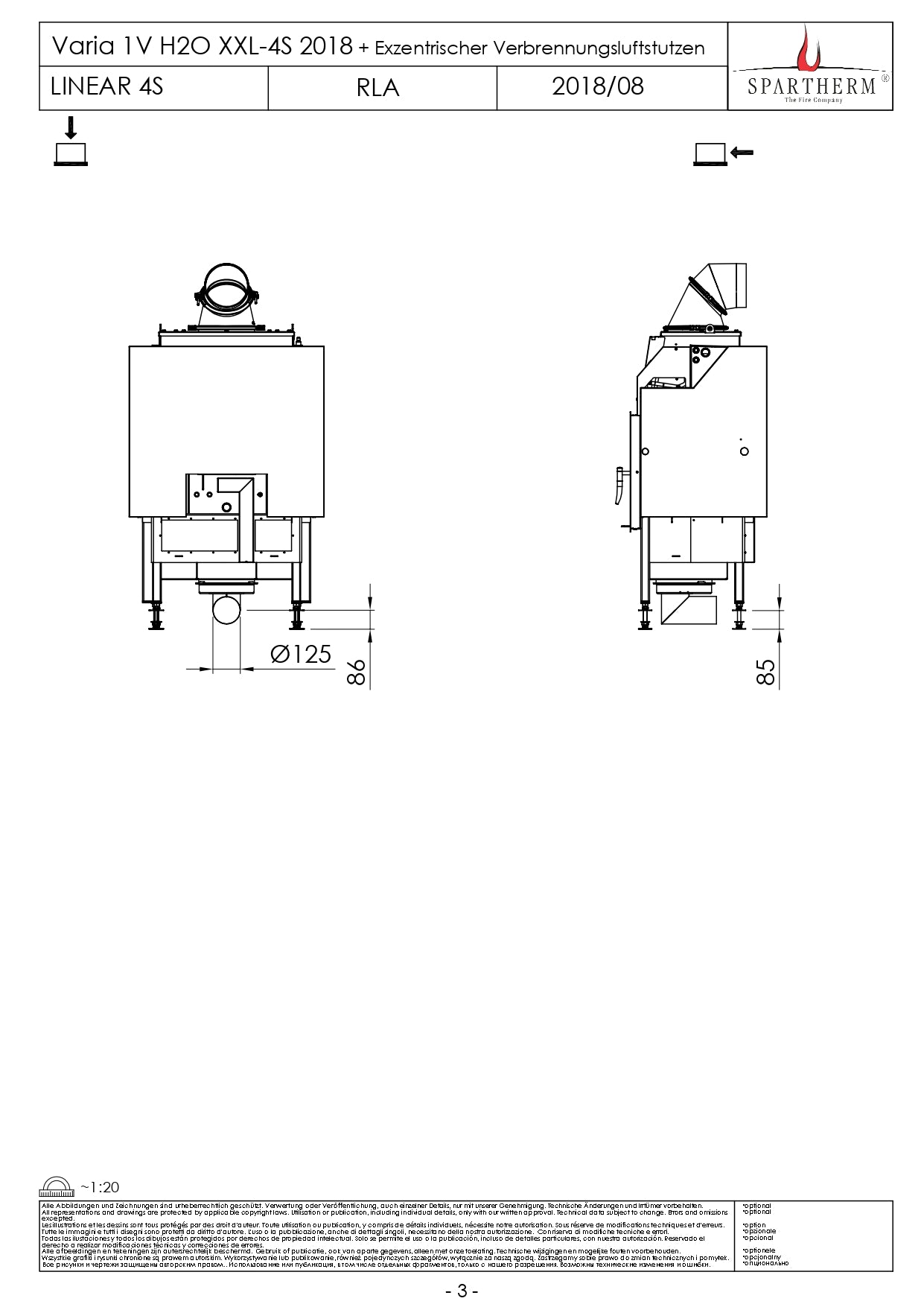 SPARTHERM Focar VARIA 1V H2O XXL