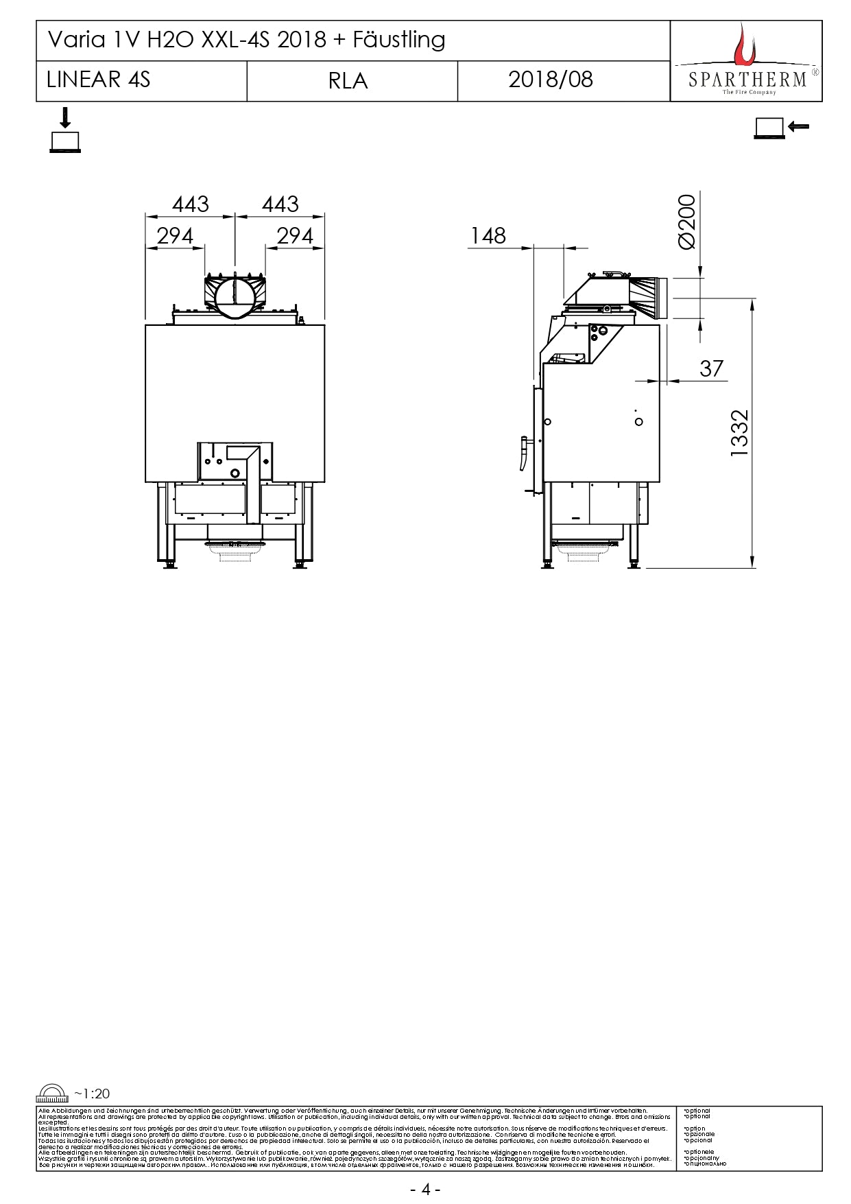 SPARTHERM Focar VARIA 1V H2O XXL