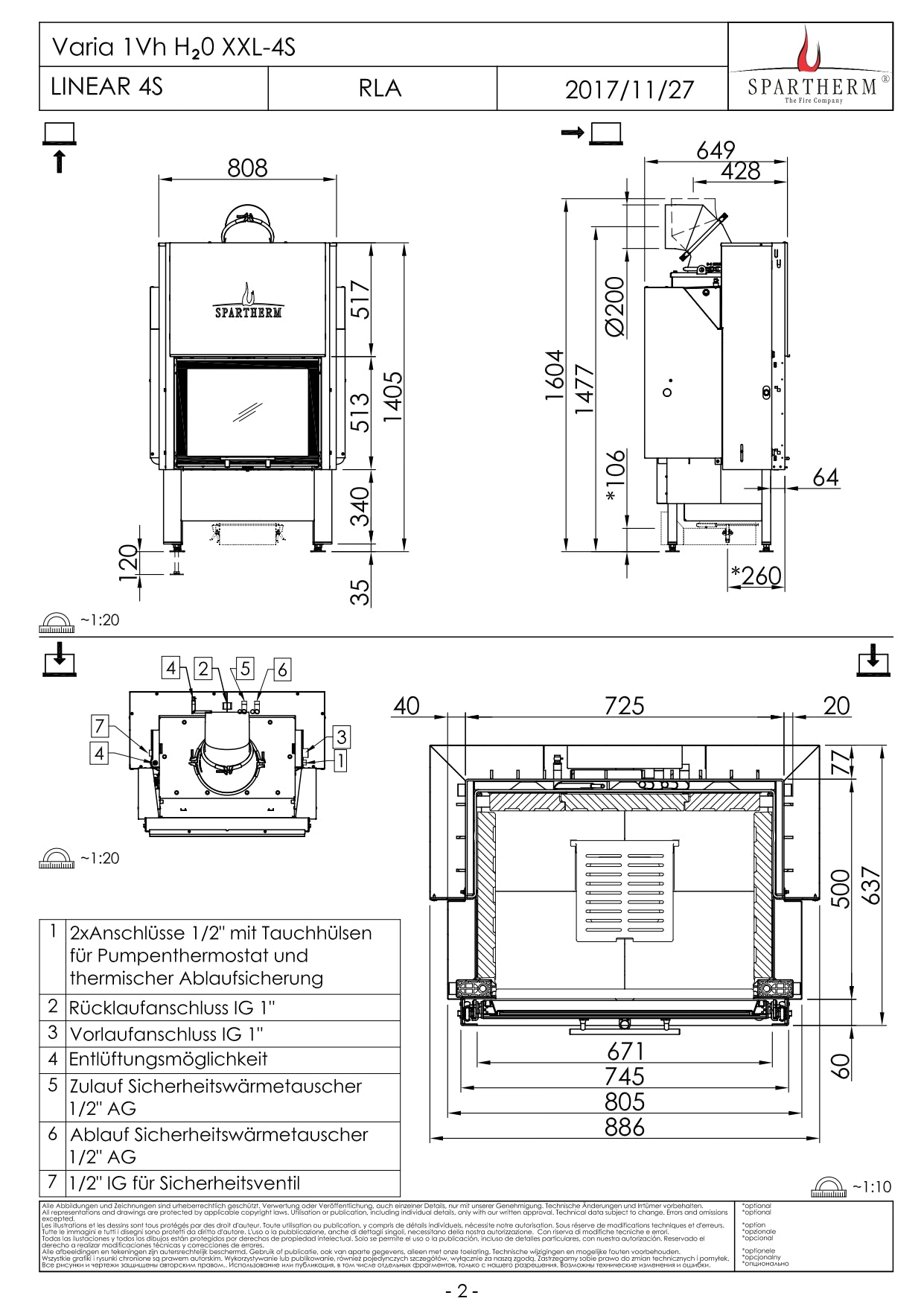 SPARTHERM Focar VARIA 1Vh H2O XXL