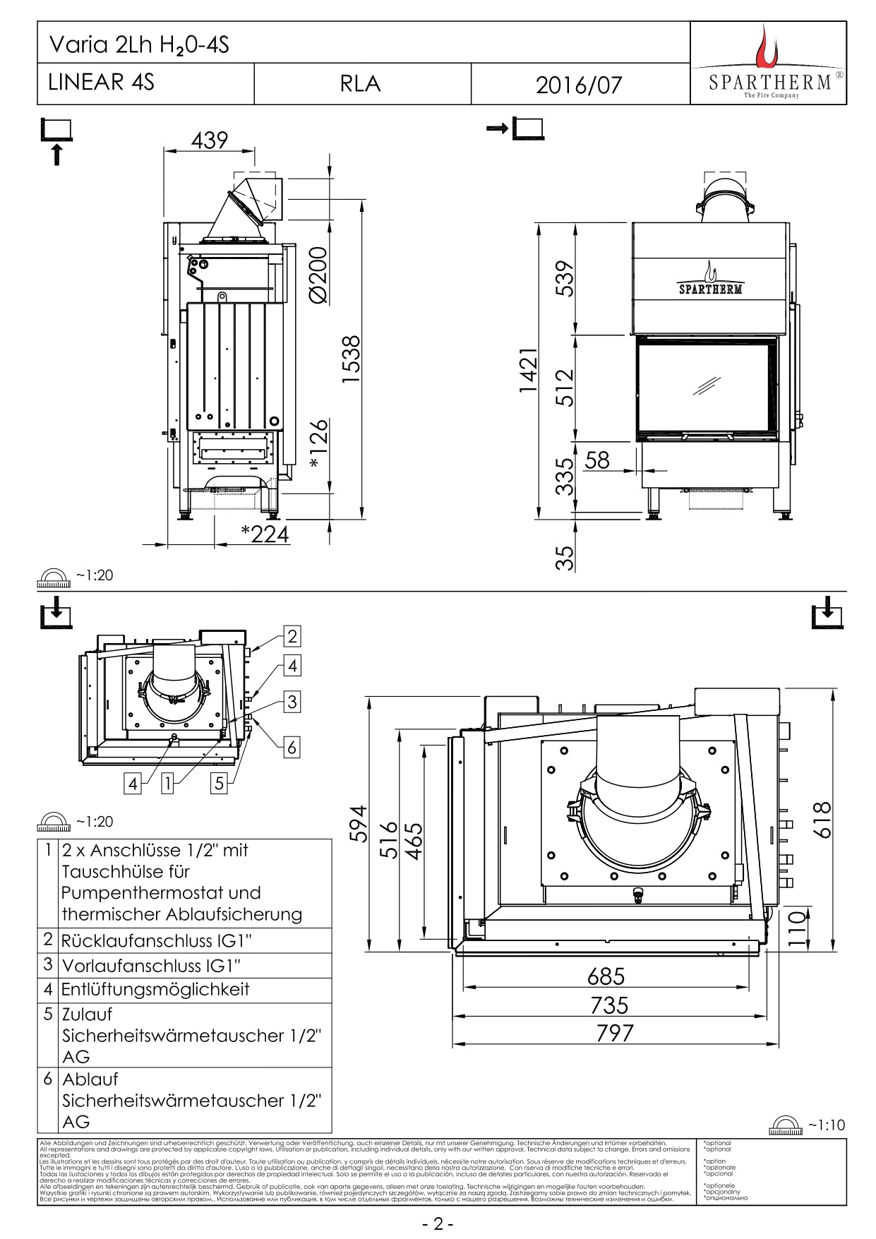 SPARTHERM Focar VARIA 2Lh H2O