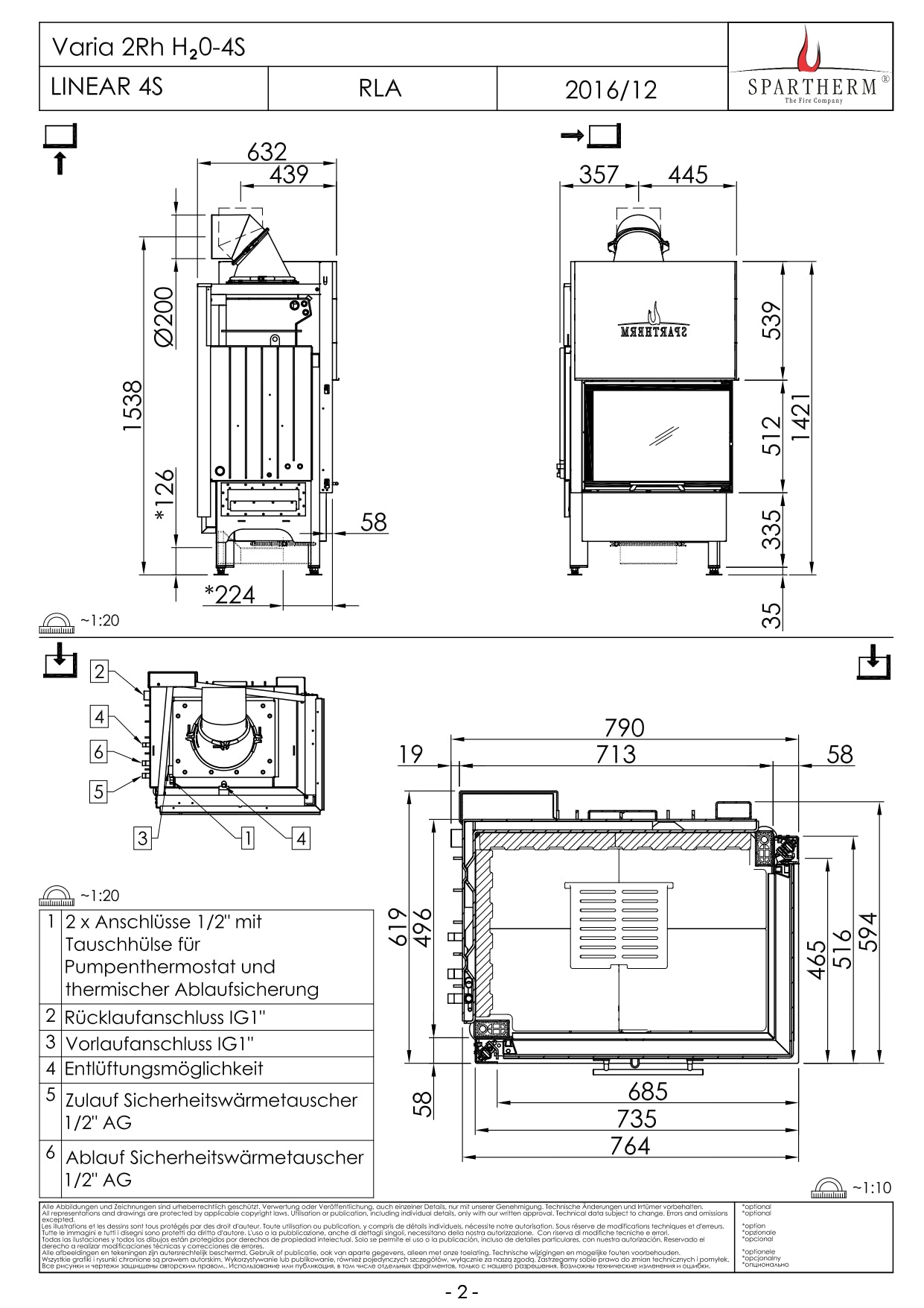 SPARTHERM Focar VARIA 2Rh H2O