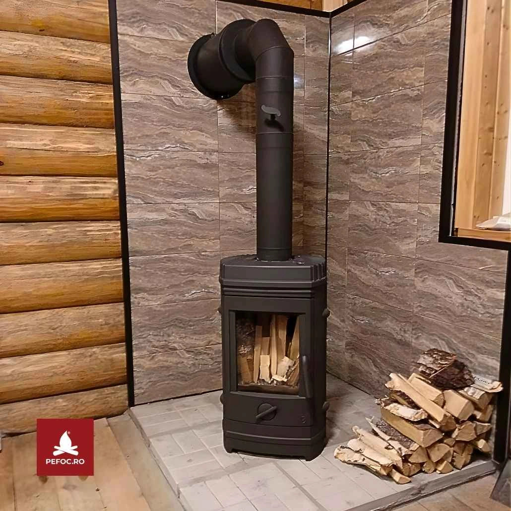 Sobă Fontă Chatel INVICTA 8-12kW 80kg | Randament 77% | Ardere 8h | A