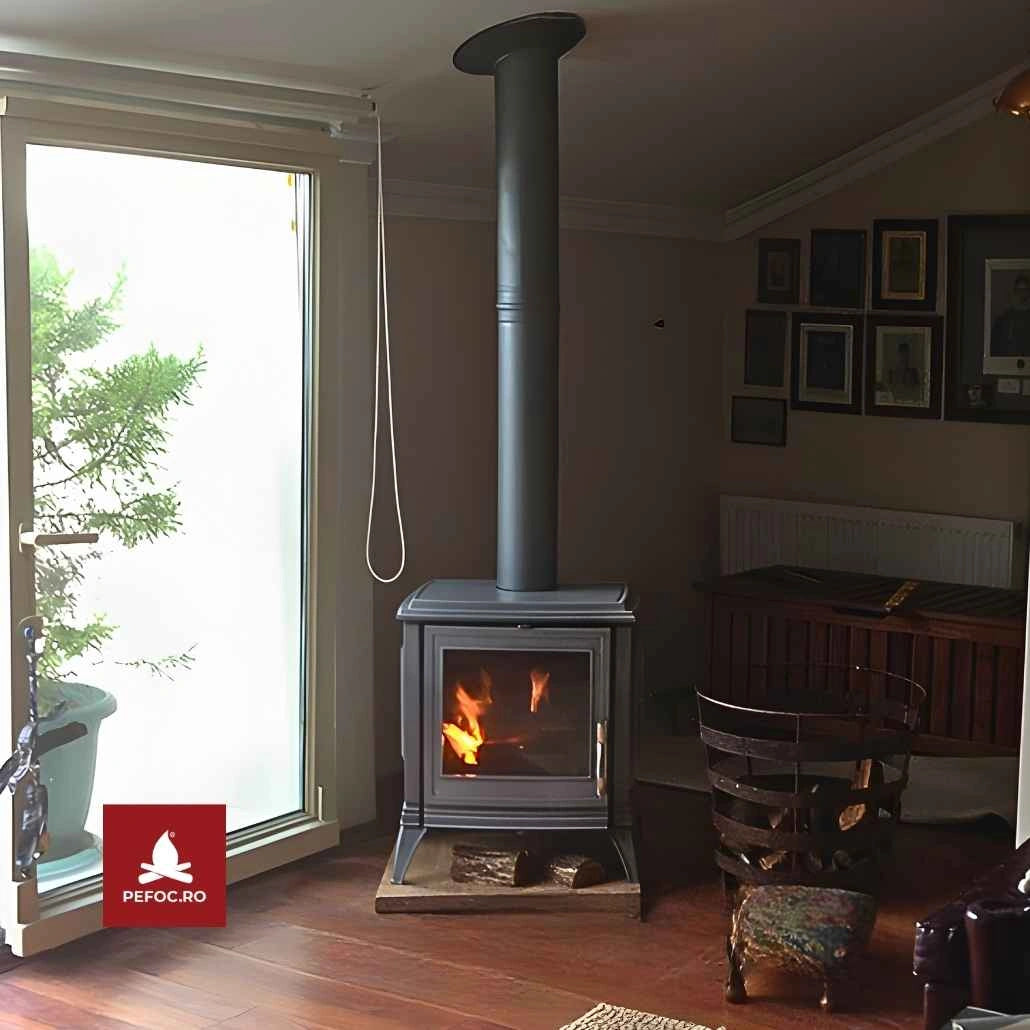 Sobă Fontă Sedan INVICTA 5-7.5kW 84kg | VERMICULITĂ | Ardere 8h | A