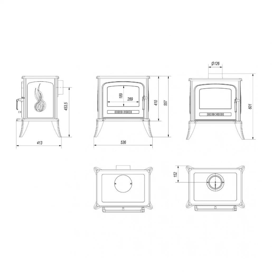 Sobă K7 KRATKI 5-8kW Fontă 8mm | Randament 70% | Mâner Rece | A