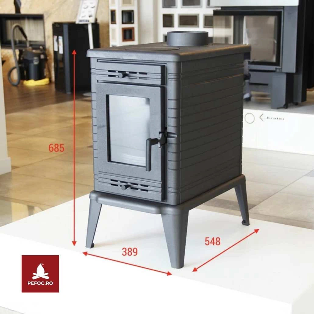 Sobă K10 KRATKI 10-13kW 113kg | VENTILATOR TURBO | TERMOSTAT | A