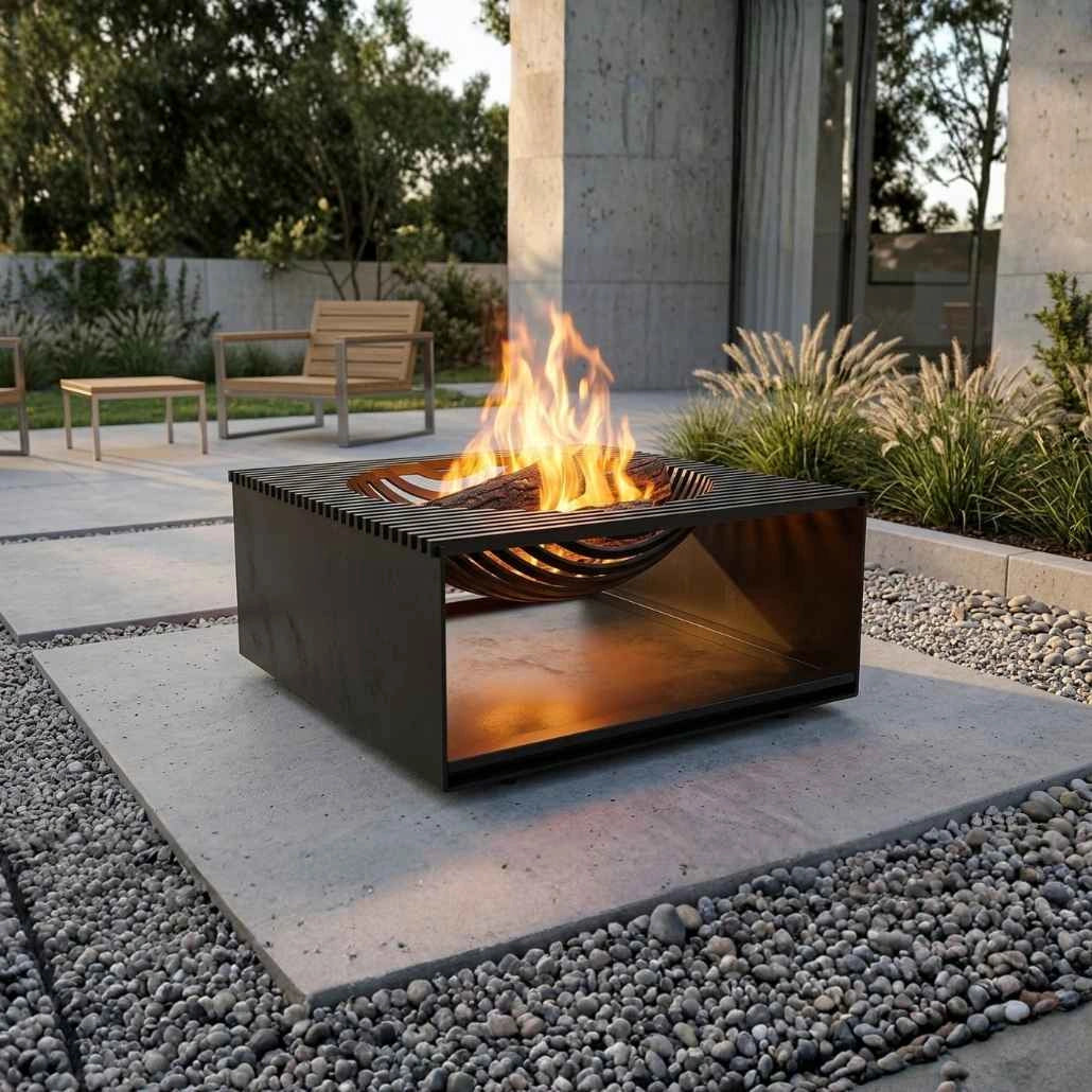 Vatră de Foc Exterior Ember L BALSTIL | 75cm | OȚEL | 95kg | MOBILĂ | DESIGN PREMIUM | GARANȚIE 2 ANI