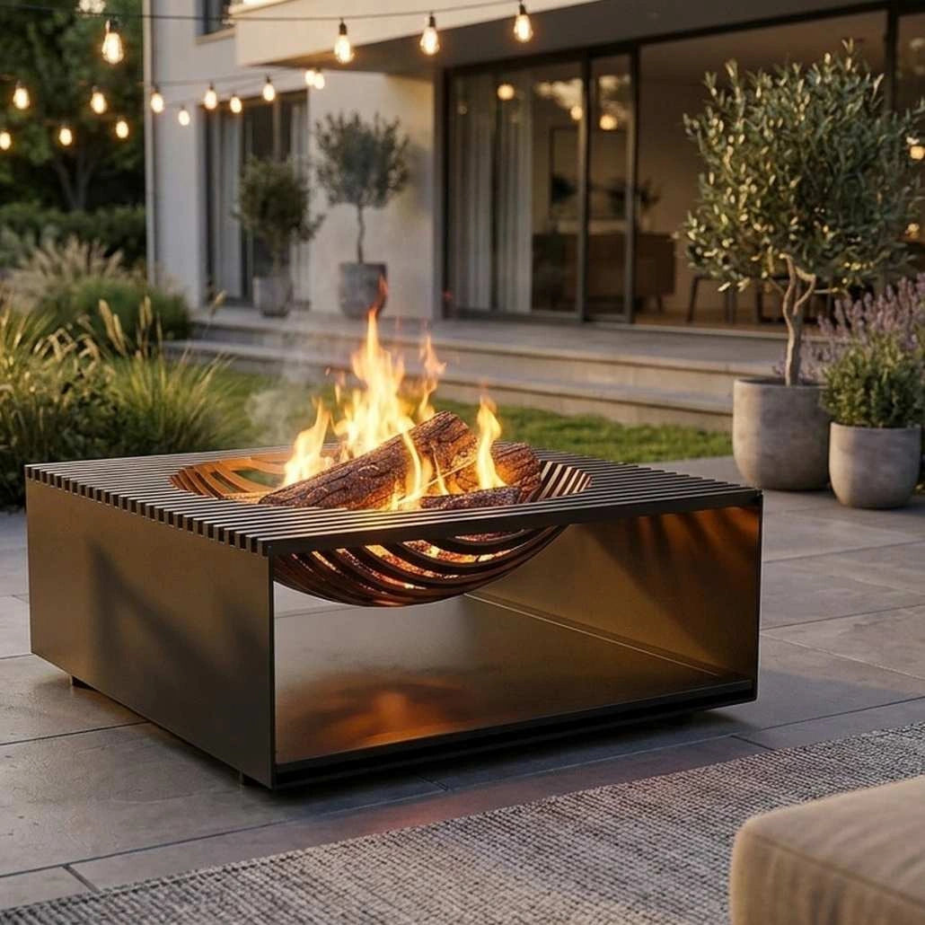Vatră de Foc Exterior Ember L BALSTIL | 75cm | OȚEL | 95kg | MOBILĂ | DESIGN PREMIUM | GARANȚIE 2 ANI