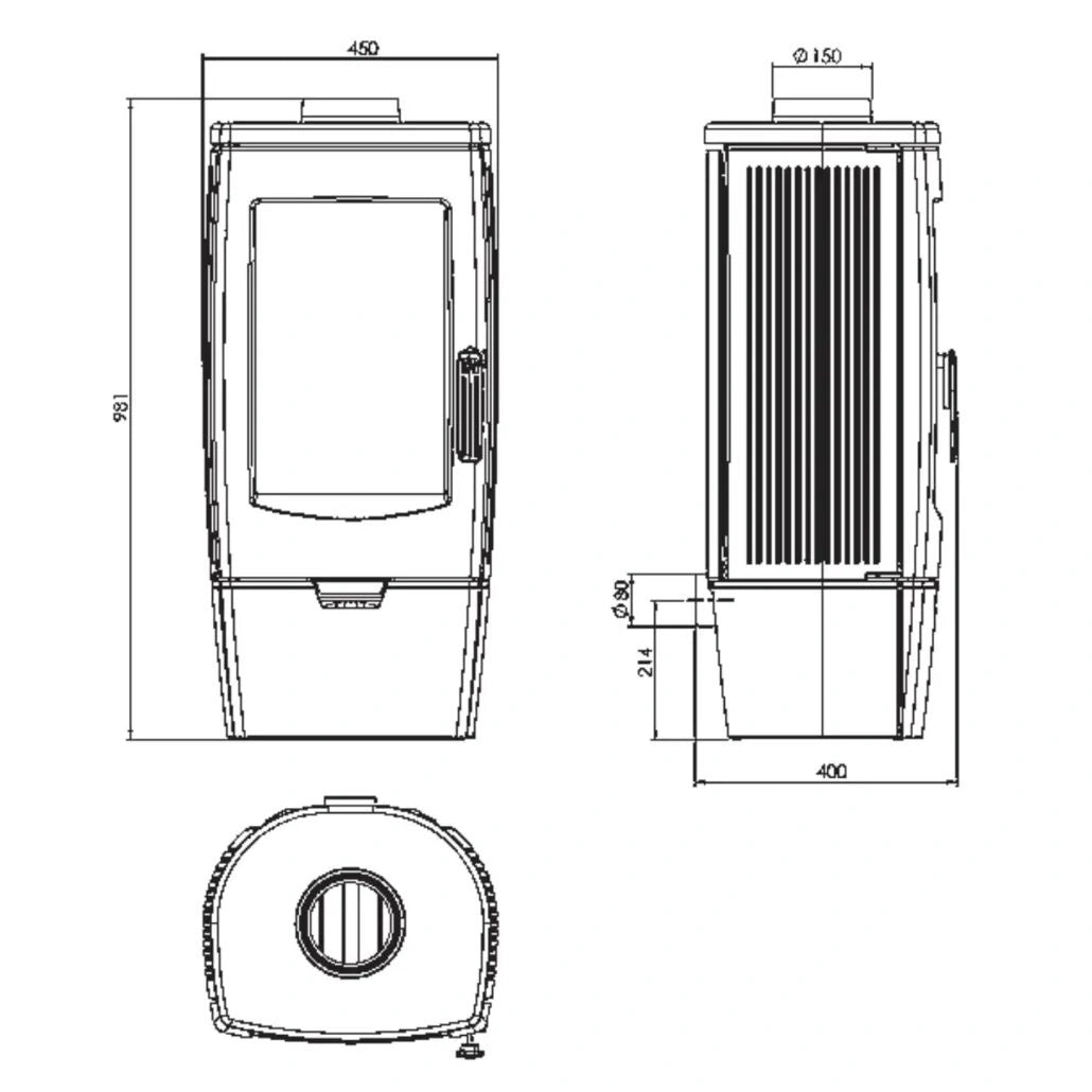 Sobă Fontă GAIA 8-11kW 108kg | RANDAMENT 82.1% | FONTĂ + EMAIL | A+