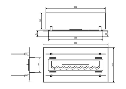 Șemineu bioetanol Infire Inserts 600