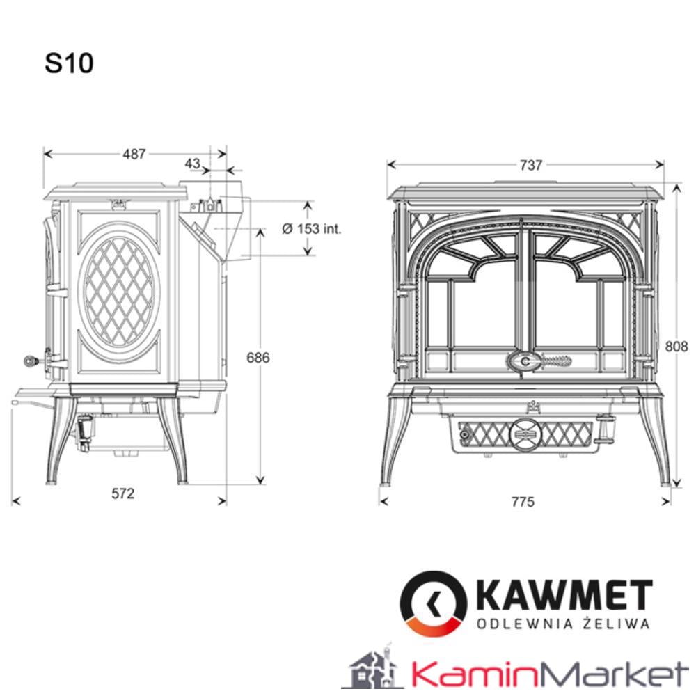 Sobă Fontă Kawmet S10 Premium - 13.9 kW