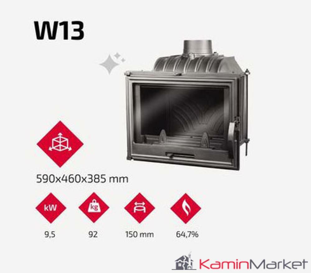 Kawmet W13 - 9.5 kW Focar șemineu fontă