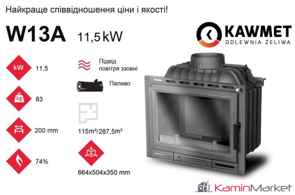 Kawmet W13A - 11.5 kW Focar șemineu fontă