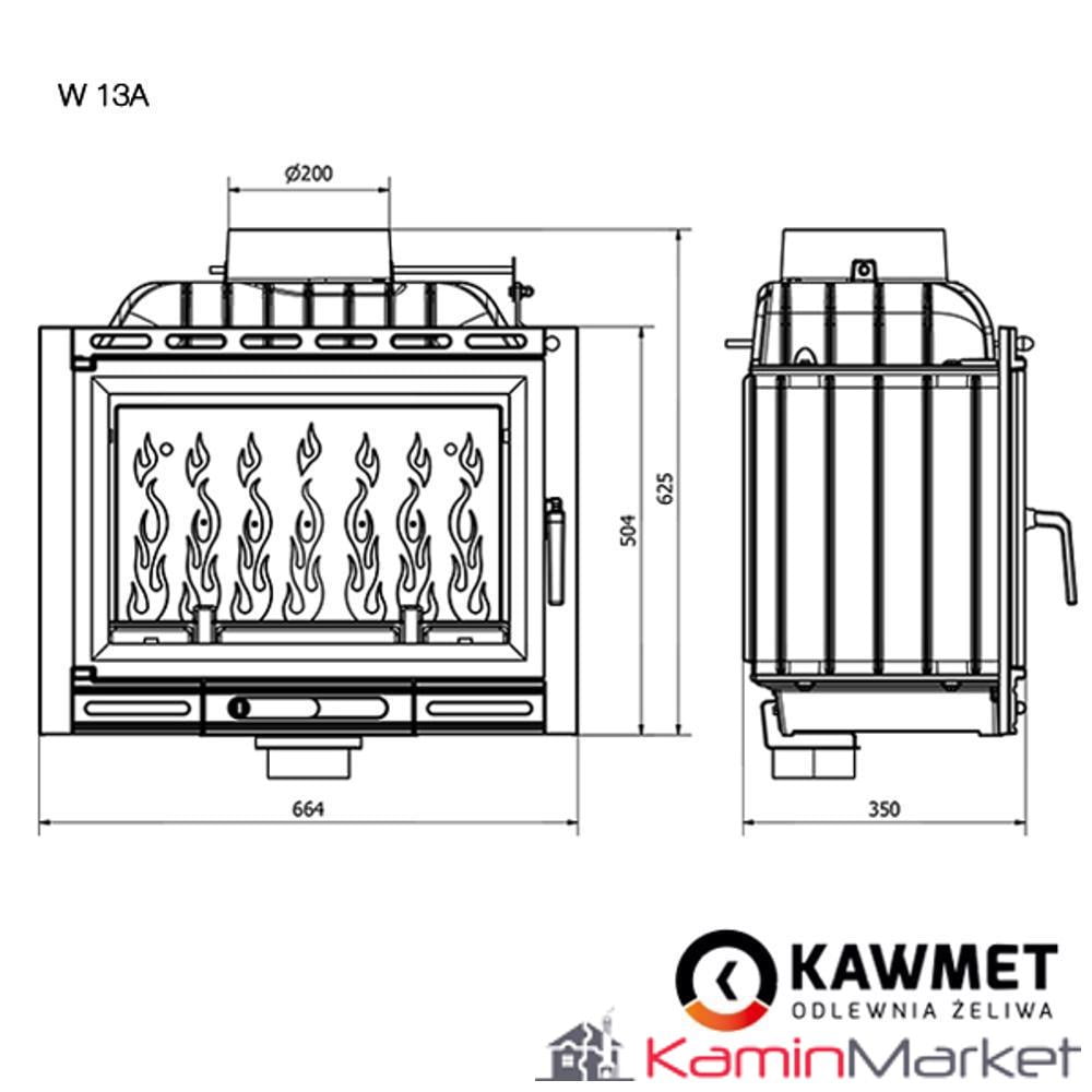 Kawmet W13A - 11.5 kW Focar șemineu fontă