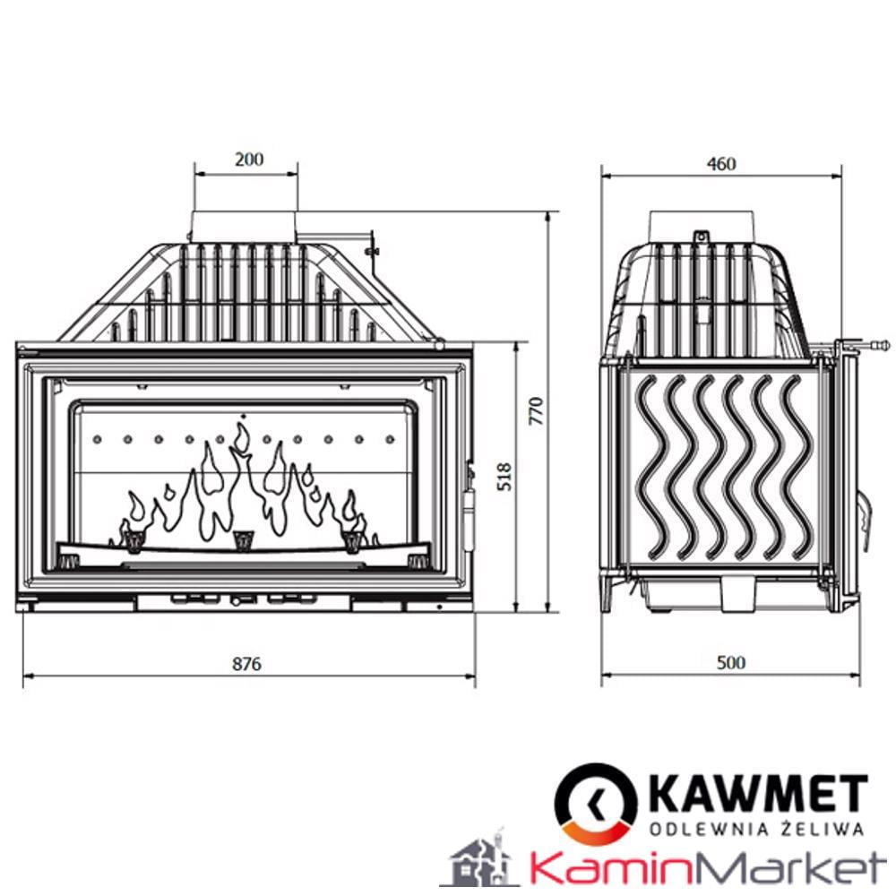 Kawmet W15 MAX - 18kW Focar șemineu fontă