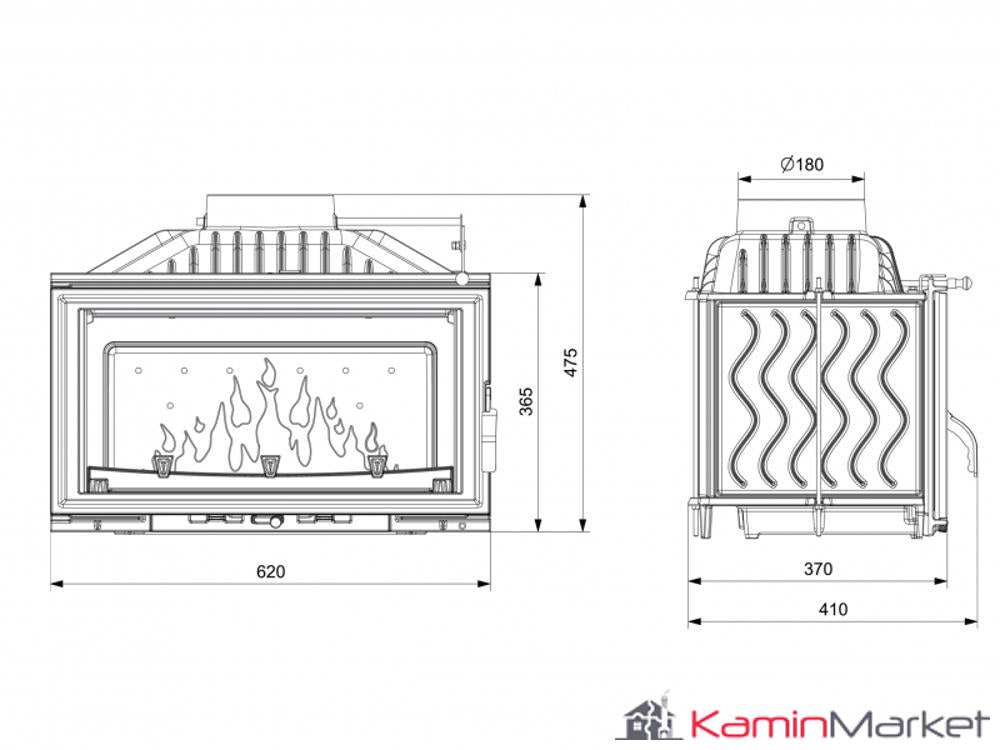 Kawmet W16 Focar șemineu fontă 9,4 kW