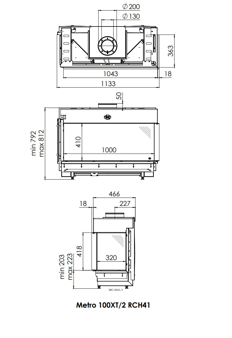 Semineu gaz Metro 100XT/2-41 RCH right