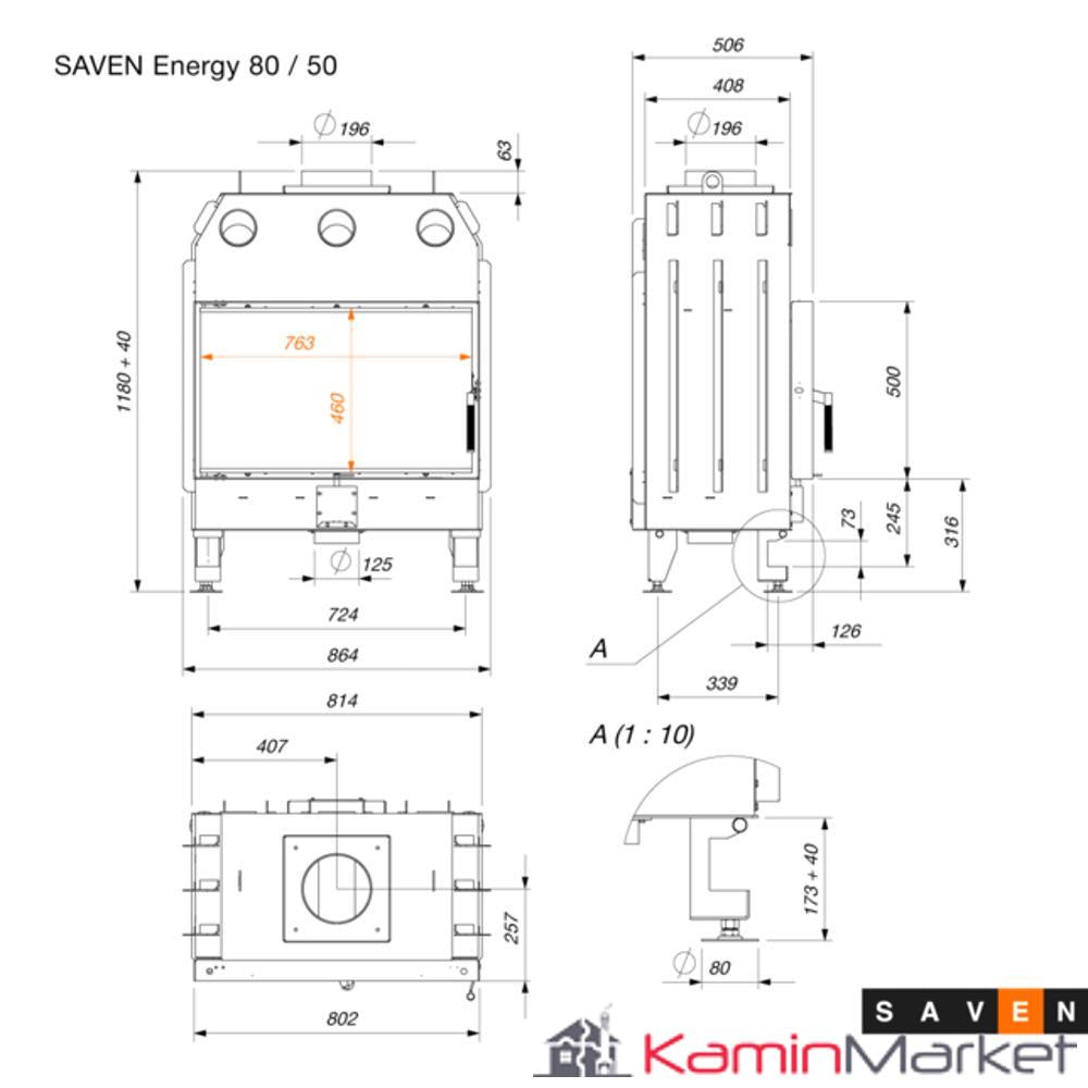 SAVEN Energy - Focar sticlă standard 80x50