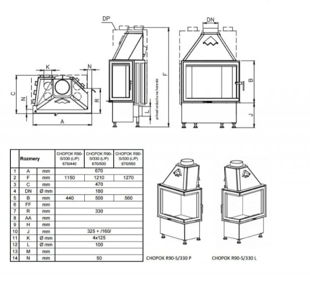 Semineu Cu Acumulare KOBOK Model Chopok R90 S330 LP 670450 14KW