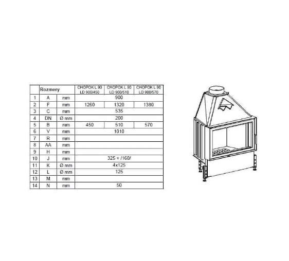 Semineu Cu Acumulare Kobok Chopok L 90 LD 900450 Putere Maxima 16 KW