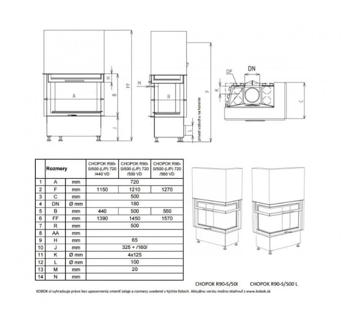 Semineu Cu Acumulare KOBOK Model Chopok R90 S500 LP VD 650450 12Kw