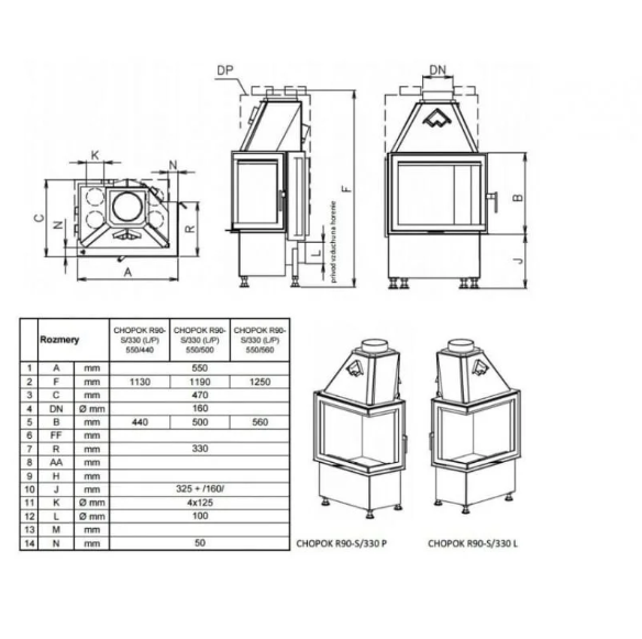 Semineu Cu Acumulare KOBOK Model Chopok R90 S330 LP 600450 12KW