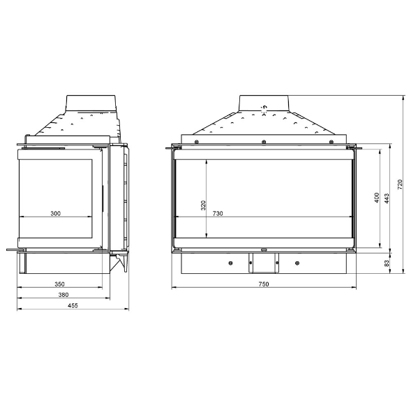 Semineu Pe Lemne Premium KFD MAX 7 3F Standard 15 Kw