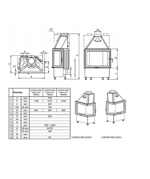 Semineu Cu Acumulare KOBOK Model Chopok R90 S330 LP 730450 15KW