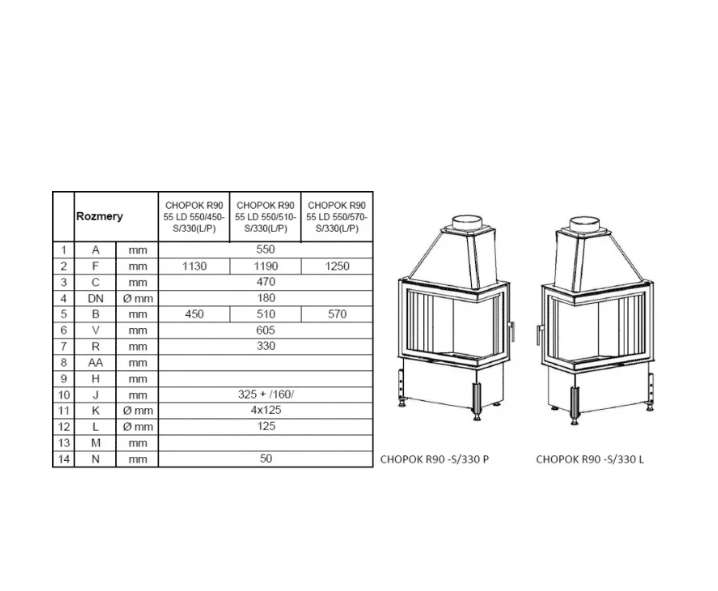 Semineu Cu Acumulare KOBOK Model Chopok R90 S330 LP 550450 11KW