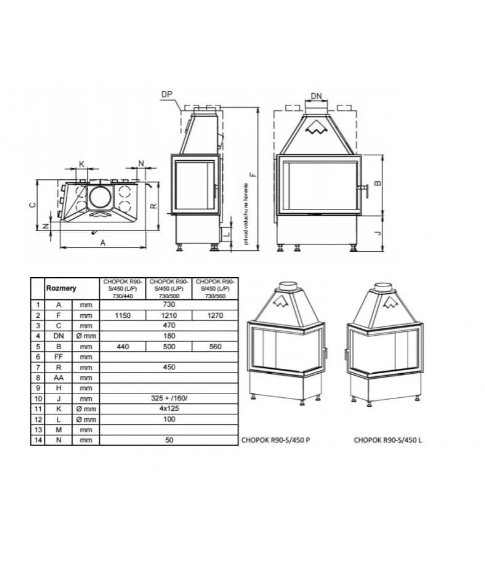 Semineu Cu Acumulare KOBOK Model Chopok R90 S450 LP 730450 15KW